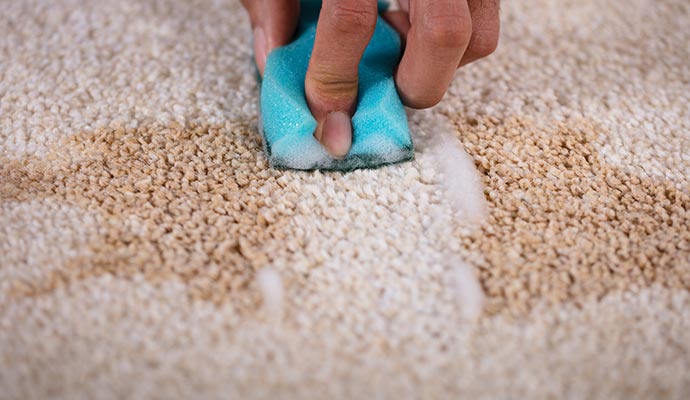 Stain removal process from an area rug