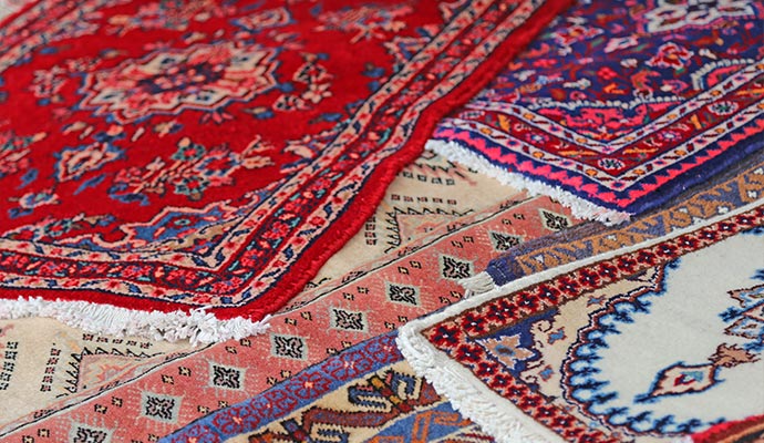 Collage of different type rug