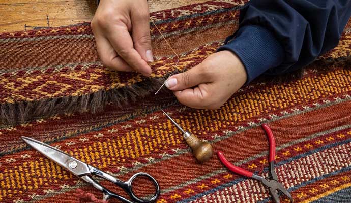 Damaged rug repair