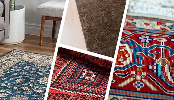 A collage of different rug types