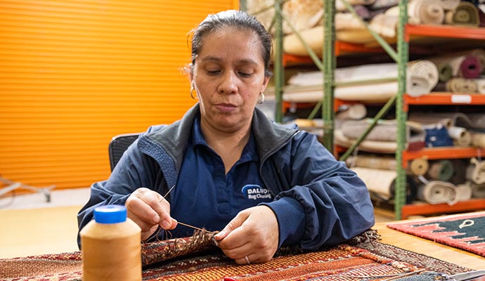 Rug fringe repair service