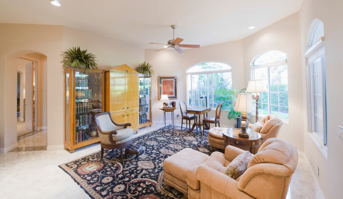 A rug  placed in a beautiful room