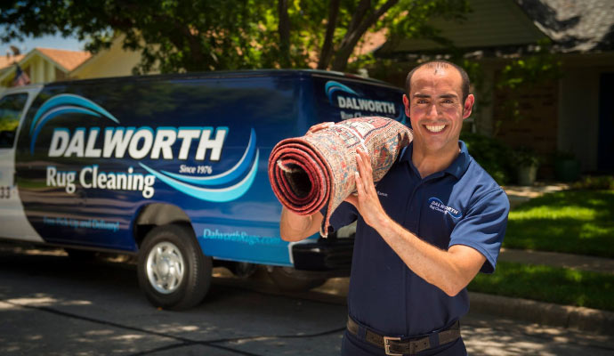 Dalworth rug cleaning service van