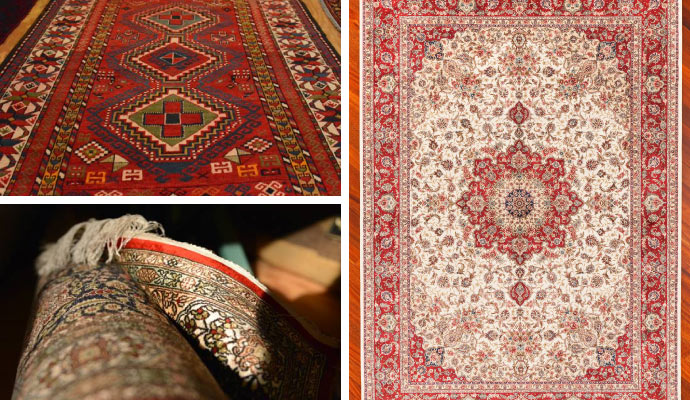 Collage of Antique, Turkish, Silk rug