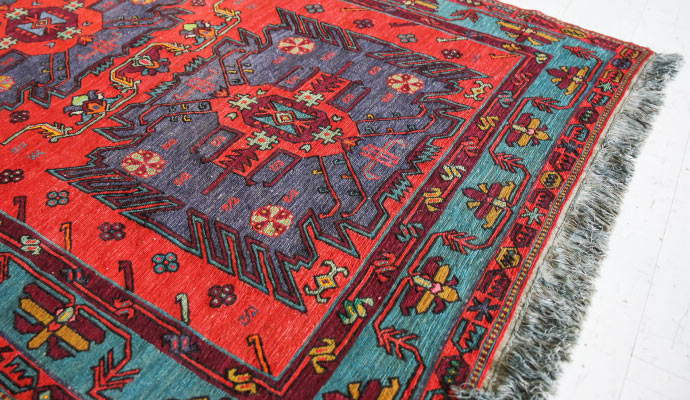 Clean turkish rug on floor